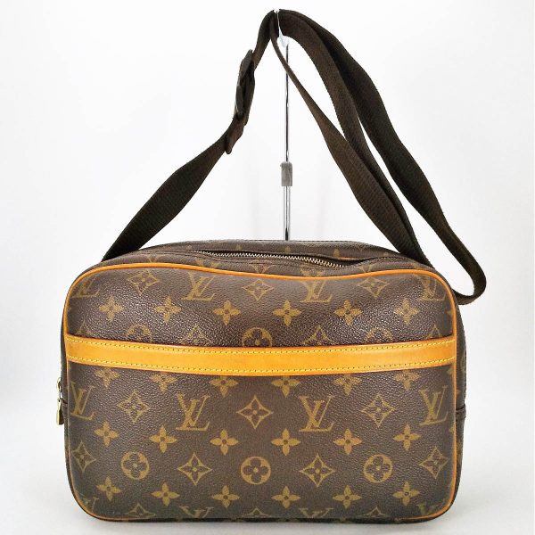 itkvgpx8xtbf 1 Louis Vuitton Reporter PM Monogram Shoulder Bag Brown