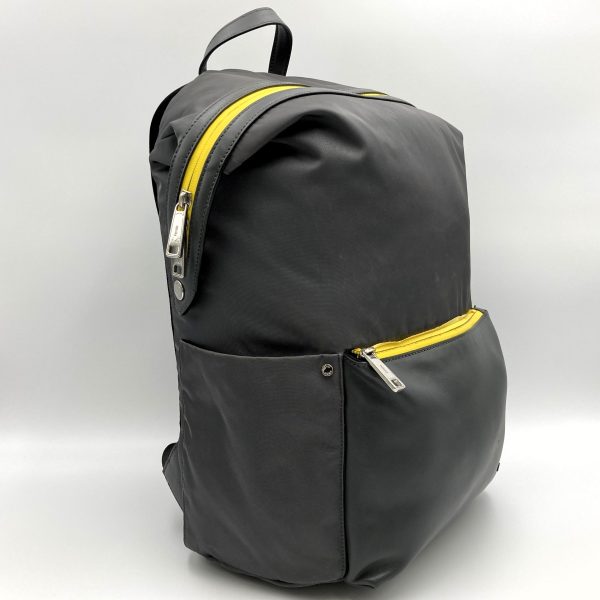 itljc1h3ns64 3 Fendi Zucca Logo Nylon Daypack Rucksack Gray Yellow