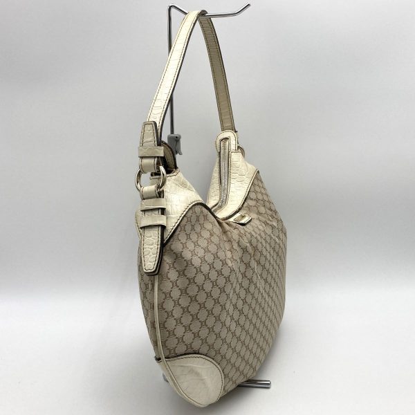 itlszx7888ag 3 Celine Macadam Pattern Shoulder Bag Hobo Beige Ivory Nylon