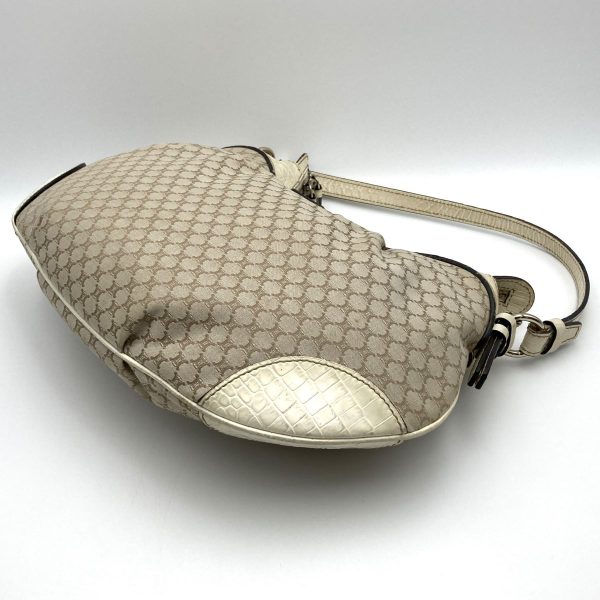 itlszx7888ag 7 Celine Macadam Pattern Shoulder Bag Hobo Beige Ivory Nylon