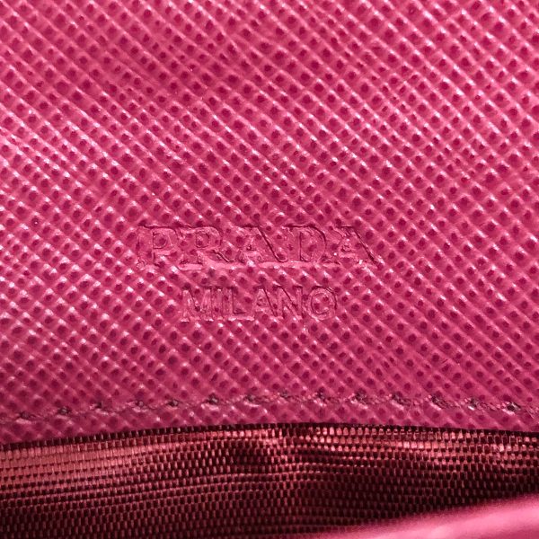 itm3hog5bhrb 9 Prada Leather Saffiano Long Wallet Ribbon Line Pink