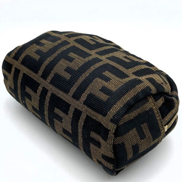 itmwi4ro4sq8 3 Fendi Zucca Pattern Nylon Pouch Brown