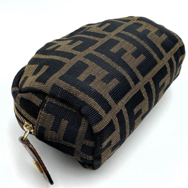 itmwi4ro4sq8 4 Fendi Zucca Pattern Nylon Pouch Brown