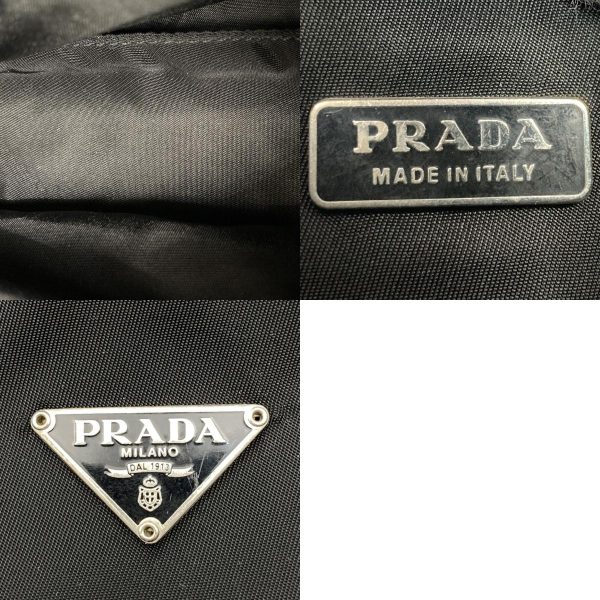 itn0vs1o3opc 10 c Prada Mini Hobo Nylon Triangle Logo Black