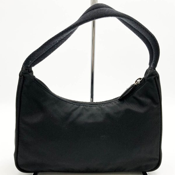 itn0vs1o3opc 2 Prada Mini Hobo Nylon Triangle Logo Black