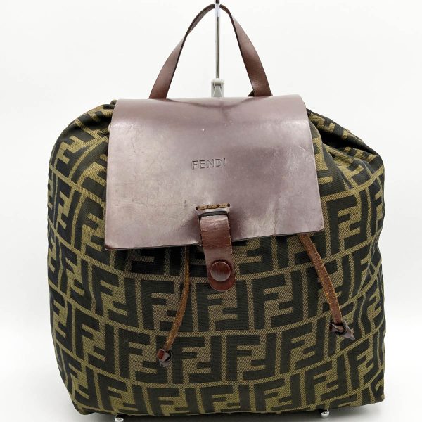 itn9rmsmfscu 1 Fendi Zucca FF Pattern Daypack Brown