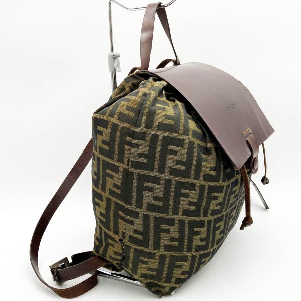 itn9rmsmfscu 3 Fendi Zucca FF Pattern Daypack Brown