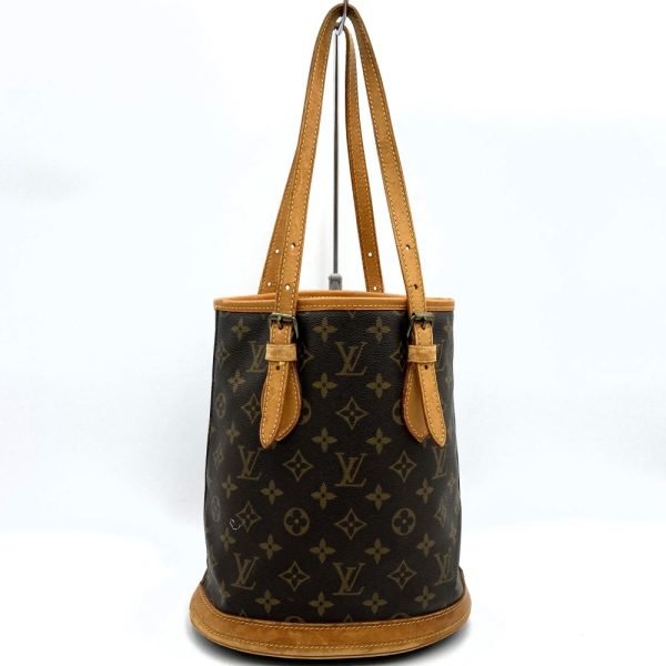 itnjnqs3bhz4 1 Louis Vuitton Bucket PM Tote Bag with Pouch Monogram Brown