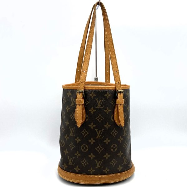 itnjnqs3bhz4 2 Louis Vuitton Bucket PM Tote Bag with Pouch Monogram Brown