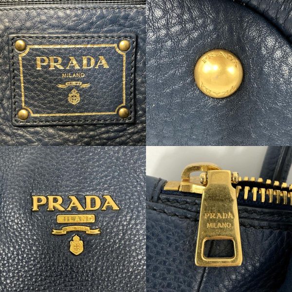 itnpapbin7d6 13 c Prada Leather Tote Bag Navy