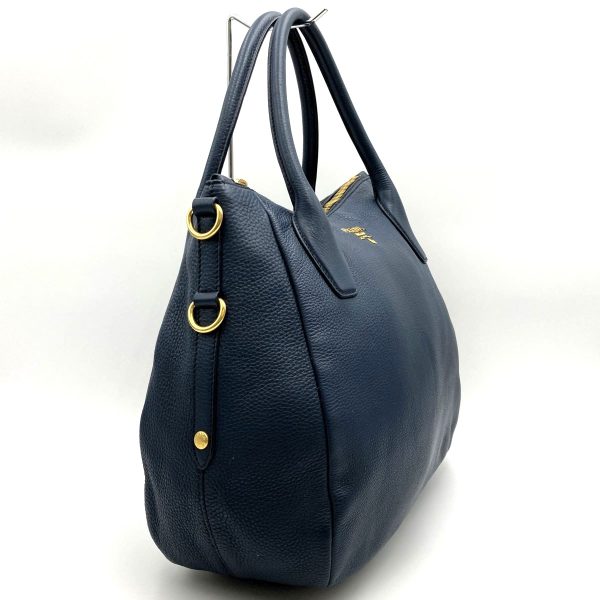 itnpapbin7d6 3 Prada Leather Tote Bag Navy