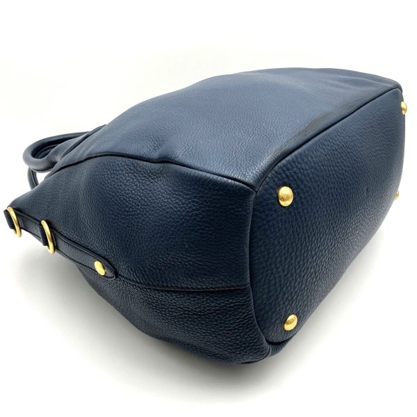 itnpapbin7d6 6 Prada Leather Tote Bag Navy