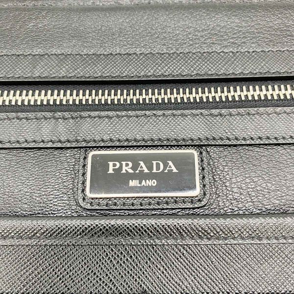 itnvy8o6koyg 5 Prada Saffiano Leather Clutch Business Bag Black