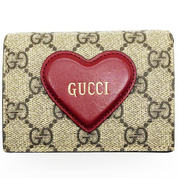 ito28qta2oz4 1 Gucci Heart Bifold Wallet GG Supreme Beige