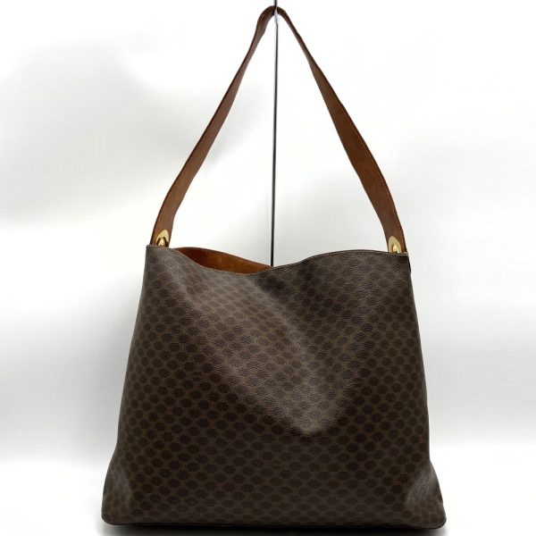 ito68anp59va 1 Celine Tote Bag PVC Leather Macadam Brown