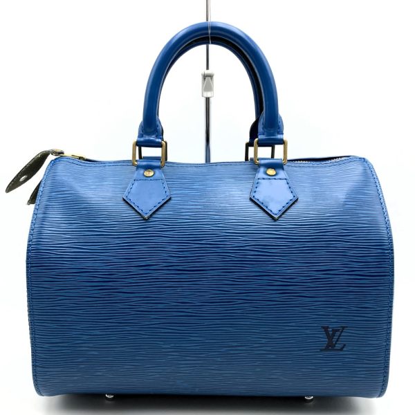 ito7nb84urdk 1 Louis Vuitton Speedy 25 Handbag Mini Boston Bag Epi Blue