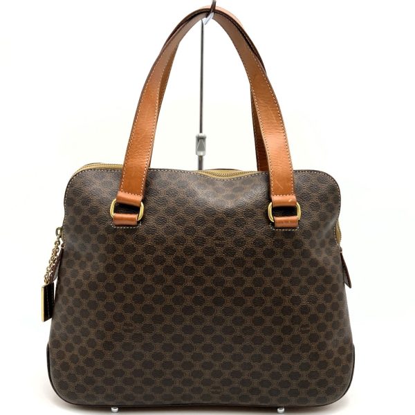 ito9dogclfwv 1 Celine Tote Bag PVC Leather Macadam Pattern Brown