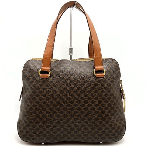 ito9dogclfwv 2 Celine Tote Bag PVC Leather Macadam Pattern Brown