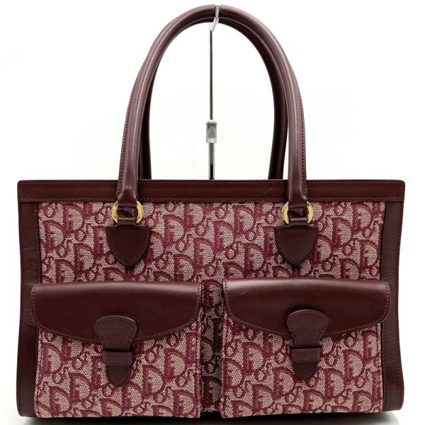 itom7v4y4a8o 1 Christian Dior Shoulder Handbag Tote Trotter Canvas Wine Red