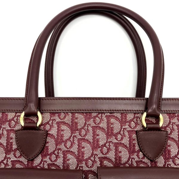 itom7v4y4a8o 5 Christian Dior Shoulder Handbag Tote Trotter Canvas Wine Red