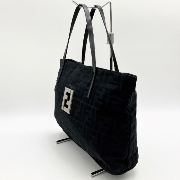 itoncxu7tmy2 4 Fendi Zucca Nylon Tote Handbag Black