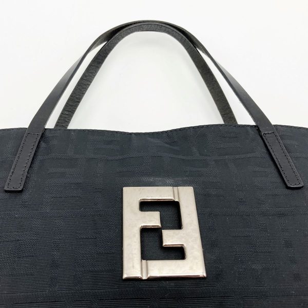 itoncxu7tmy2 8 Fendi Zucca Nylon Tote Handbag Black