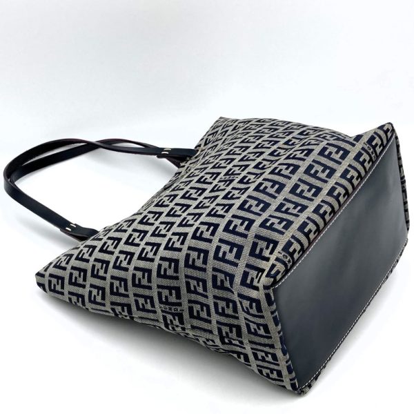 itopcm3vgext 4 Fendi Zucchino Canvas Handbag Navy Gray