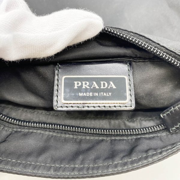 itota7y34pg6 8 Prada Gussetless Nylon Shoulder Bag Black