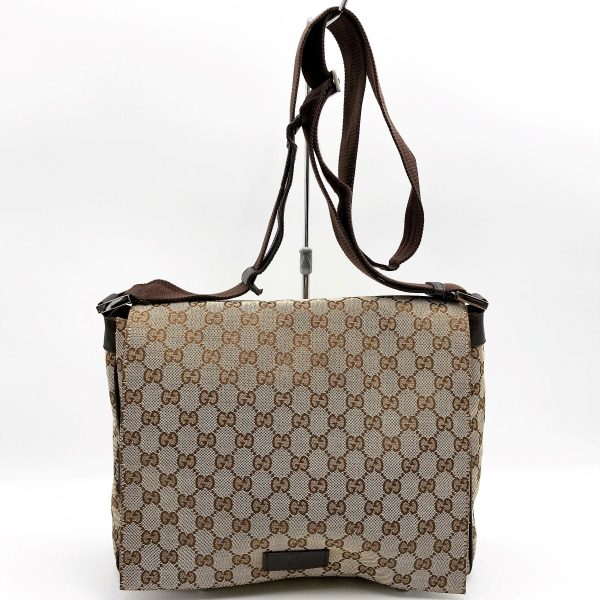 itozqq77weeq 1 Gucci GG Pattern Crossbody Bag Beige Brown