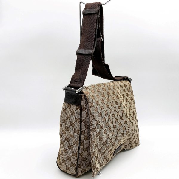 itozqq77weeq 3 Gucci GG Pattern Crossbody Bag Beige Brown