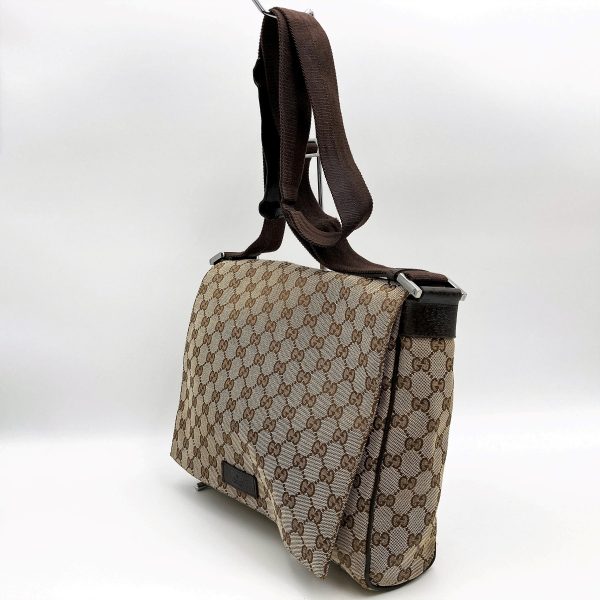 itozqq77weeq 4 Gucci GG Pattern Crossbody Bag Beige Brown