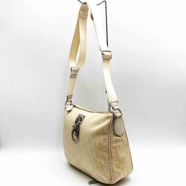 itp1butsbl4l 4 Christian Dior Trotter Shoulder Crossbody Bag Nylon Ivory