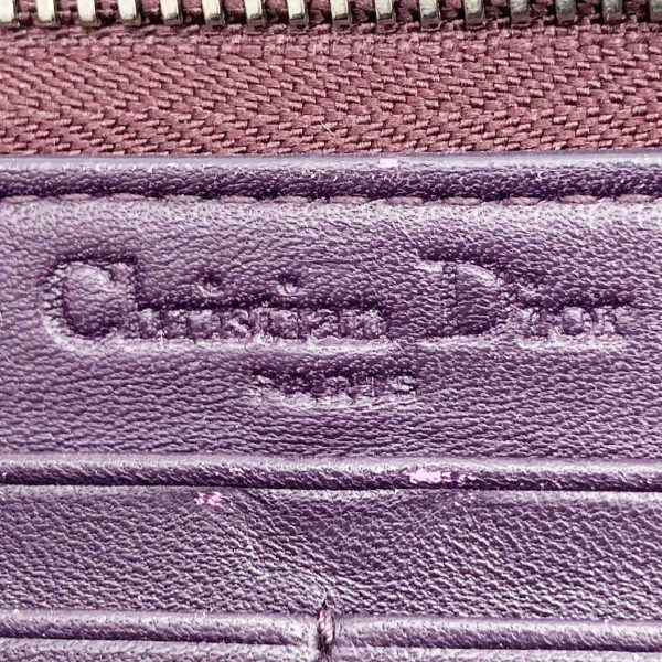 itqt6le8jafw 9 Christian Dior Long Wallet Lady Dior Voyage Wallet Enamel Purple Brown