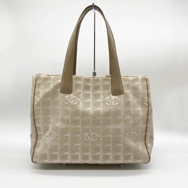 itqv5olobcqc 1 Chanel New Travel Line Nylon MM Tote Beige