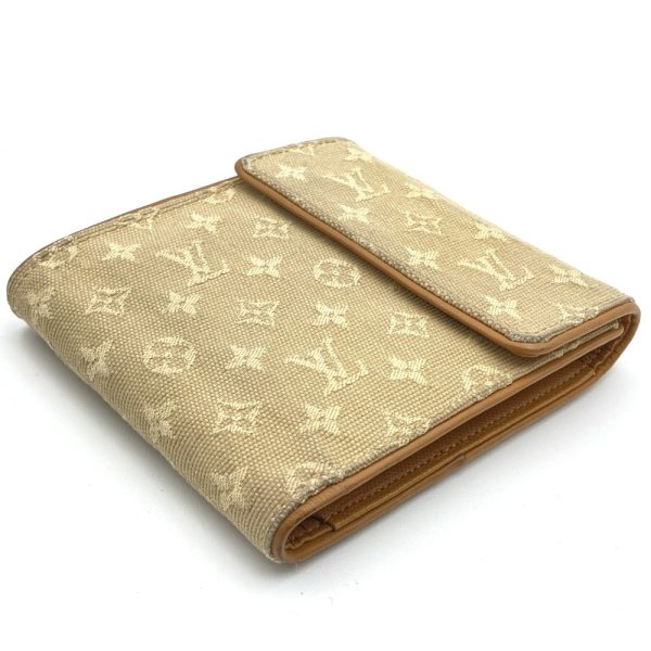 itqy8ip6ssmk 3 Louis Vuitton Portobier Cult Credit Monet Trifold Wallet Beige Monogram Mini