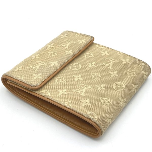 itqy8ip6ssmk 4 Louis Vuitton Portobier Cult Credit Monet Trifold Wallet Beige Monogram Mini