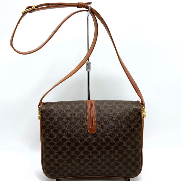 itr5newpb7lw 2 Celine Crossbody Bag PVC Leather Macadam Pattern Brown