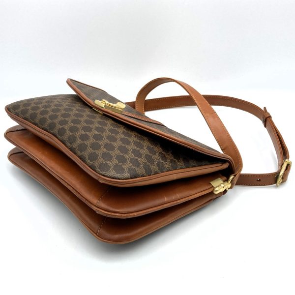 itr5newpb7lw 4 Celine Crossbody Bag PVC Leather Macadam Pattern Brown