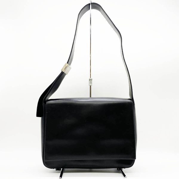 itrab4aff9h6 1 Prada Leather Shoulder Bag Black