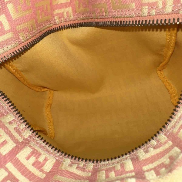 its3kn73x58g 7 Fendi Zucchino Canvas Mini Handbag Pouch Pink Yellow