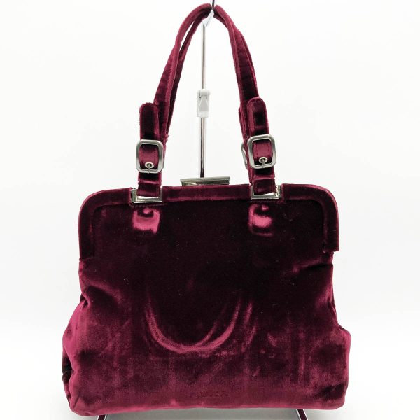 its6p0cvri9k 1 Prada Suede Velor Handbag Clasp Tote Bordeaux Wine Red