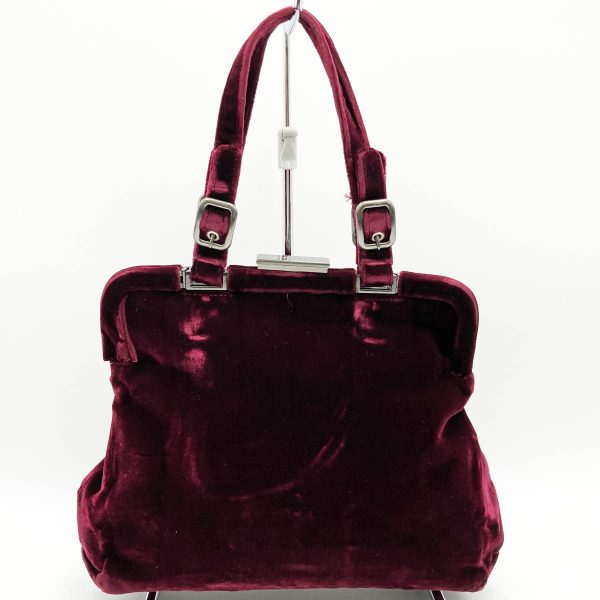 its6p0cvri9k 2 Prada Suede Velor Handbag Clasp Tote Bordeaux Wine Red