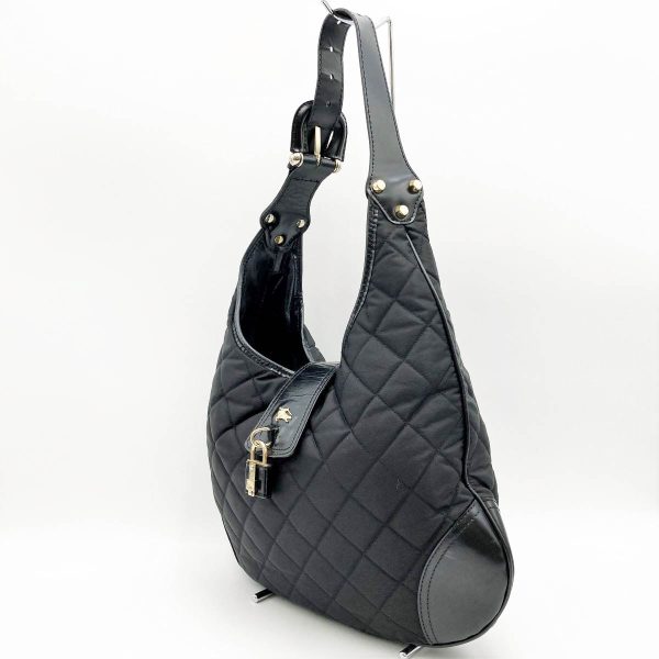 itsavdg9o5hy 4 Burberry Shoulder Hobo Shoulder Bag Quilted Nylon Leather Black