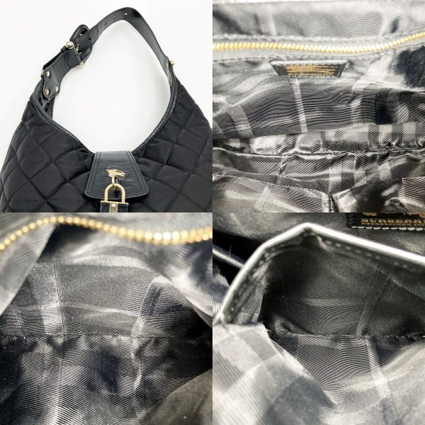 itsavdg9o5hy 8 c Burberry Shoulder Hobo Shoulder Bag Quilted Nylon Leather Black