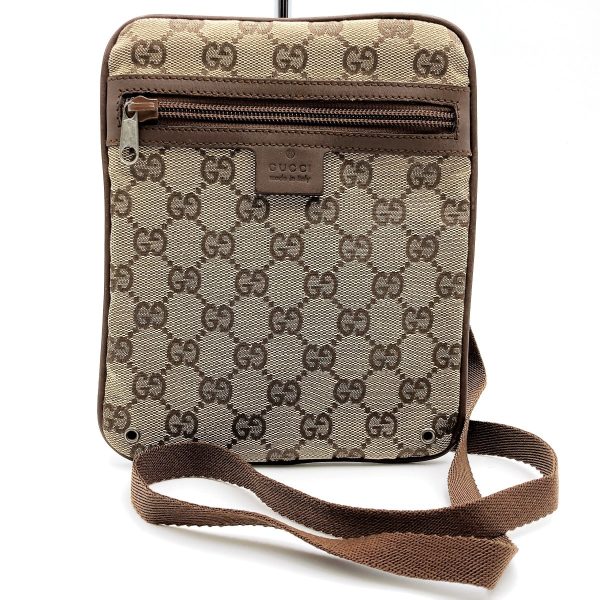 itsyd1csoji8 1 Gucci GG Pattern Shoulder Bag Crossbody Brown