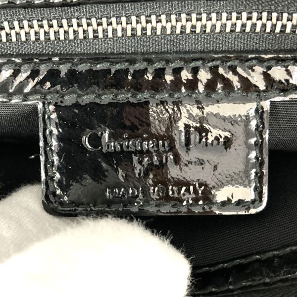 ittd2133je1l 7 Christian Dior Lady Dior Handbag Silver Hardware Black Enamel