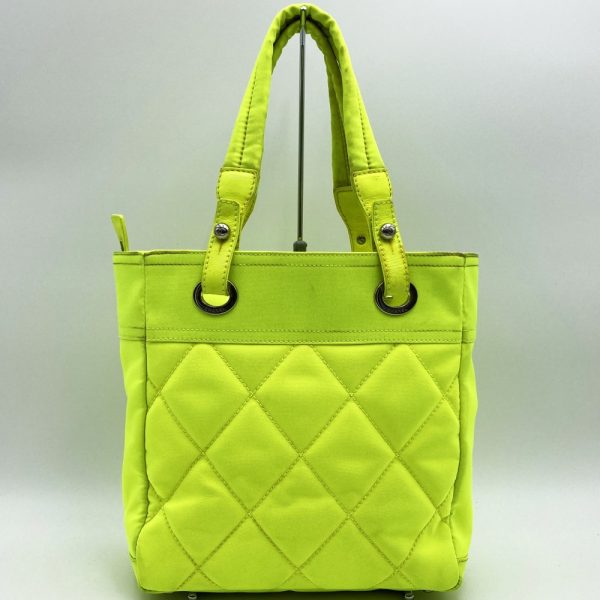 ittd7ibf6t16 2 Chanel Paris Biarritz PM Canvas Tote Neon Yellow