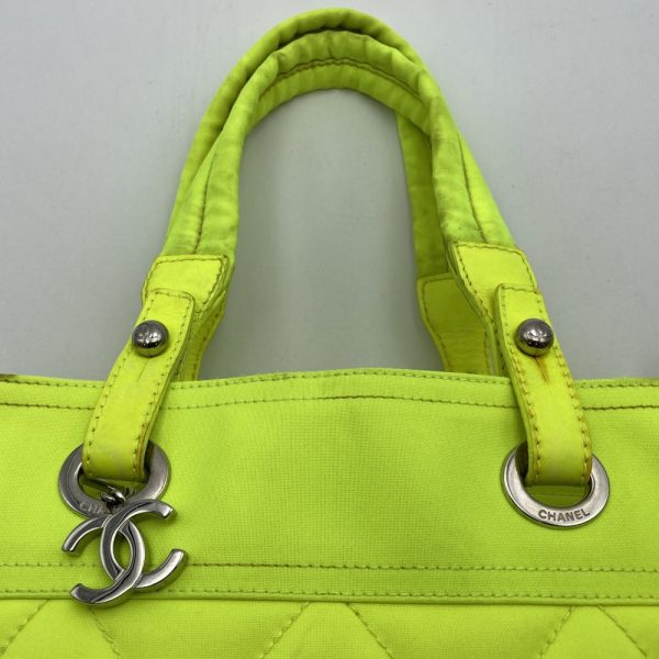 ittd7ibf6t16 5 Chanel Paris Biarritz PM Canvas Tote Neon Yellow