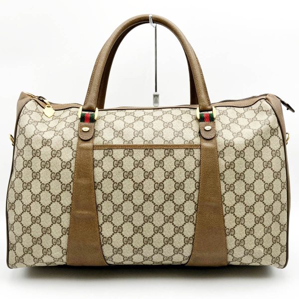 ittf86mwp7ci 1 Gucci Old Gucci Boston Bag GG Supreme Sherry Line Brown