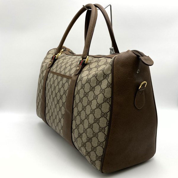 ittf86mwp7ci 4 Gucci Old Gucci Boston Bag GG Supreme Sherry Line Brown